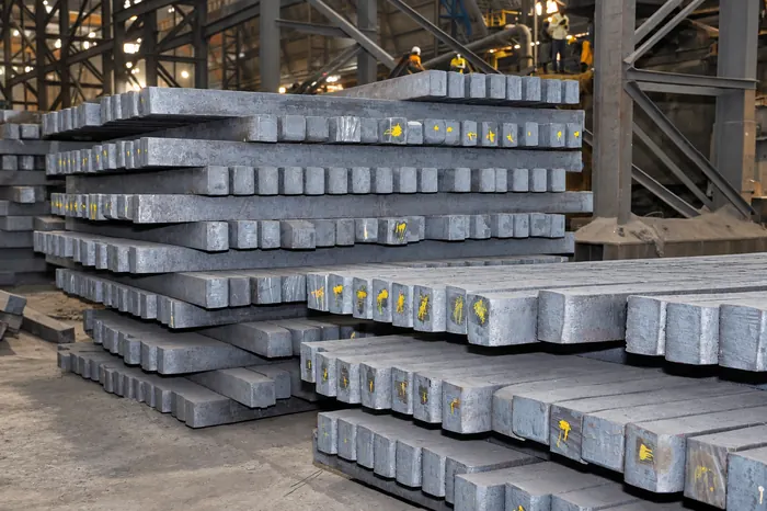 Stacked steel billets